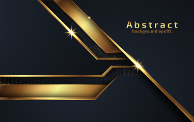 3d abstract modern  background with luxury and dark black color with line Gold Sparkles glitter and gradient decoration shapes geometric Polished vector