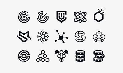 Logo collection for technology. analytic. business - vector