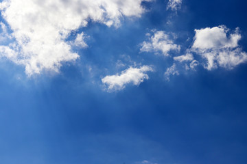 blue sky white space cloud background with light bright of sun. weather at day and  sky clear and sunlight. view blue sky weather in summer and air beauty