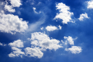 Naklejka na ściany i meble blue sky white space cloud background with light bright of sun. weather at day and sky clear and sunlight. view blue sky weather in summer and air beauty