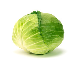 Fototapeta premium Green cabbage isolated on white background