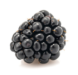 Ripe fresh blackberry isolated on white background