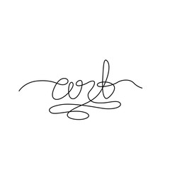 art inscription continuous line drawing, hand lettering small tattoo, print for clothes, emblem or logo design, one single line on a white background, isolated vector illustration.