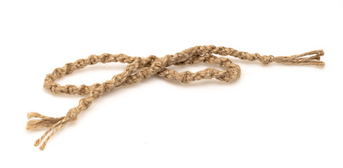 braided rope close-up on a white background