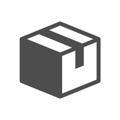box vector icon isolated on white background. Packaging box sealed with tape icon for web, mobile apps and ui design