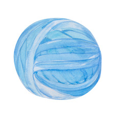 ball of blue cotton yarn
