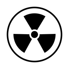 Radiation toxic symbol isolated on white background. Flat warning sign