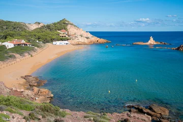 Foto op Plexiglas Cala Pregonda, Menorca Eiland, Spanje Cala Pregonda, een van de beste stranden van Menorca, Balearen