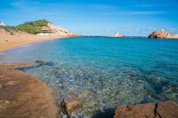 Papier Peint photo autocollant Cala Pregonda, île de Minorque, Espagne Cala Pregonda, une des plus belles plages de Minorque, îles Baléares
