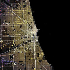 Map Chicago city. Illinois. USA
