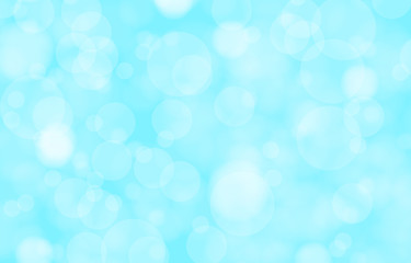 Bokeh on the blue background. Vector blur abstract texture with lot of bubble