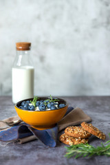 blueberries in a plate for Breakfast