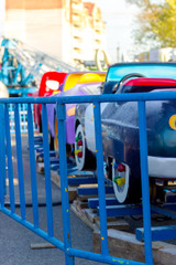 Children's amusement park. Children's rides in the amusement park.