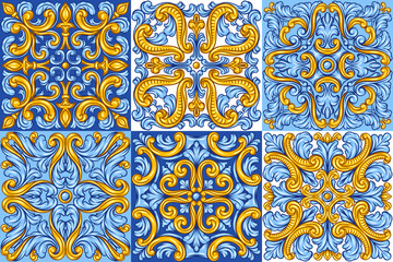 Portuguese azulejo ceramic tile pattern.