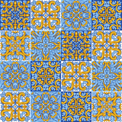 Portuguese azulejo ceramic tile pattern.