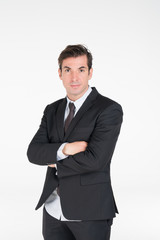 Businessman cross arm..