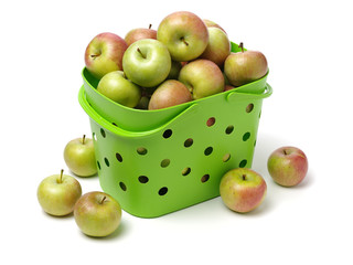 Green apples （china guoguang apple） isolated on white background