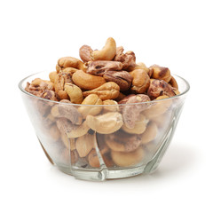 Cashew nuts on white background