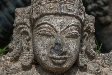 Fototapeta na wymiar Hindu god lord vishnu stone carving
