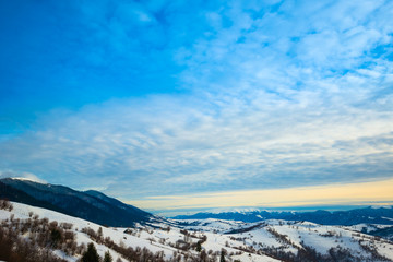 Beautiful panorama of mountain slopes