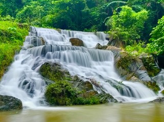 Beautiful rain forest waterfall in Uttaradit, Thailand