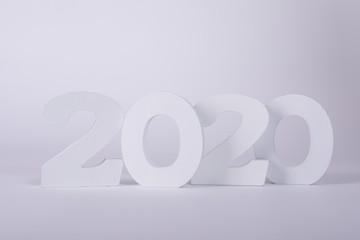 2020 white year number new year sylvester.