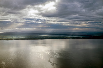 atlantic ocean french coast aerial winter view