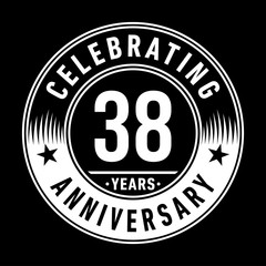 38 years anniversary celebration logo template. Thirty-eight years vector and illustration.