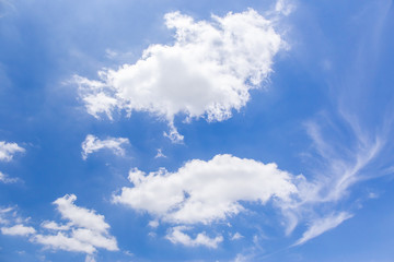 Blue sky and white clouds or cloudscape.