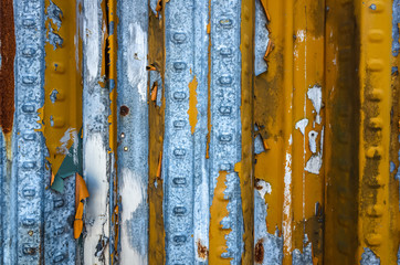 weathered metal wall