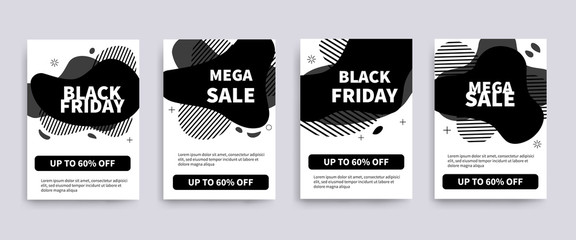 Obraz premium Black Friday sale banners, flyers design. Vcetor