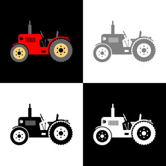 Tractor icon set, vector illustration