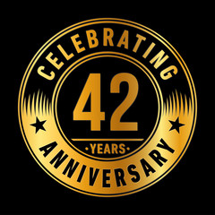 42 years anniversary celebration logo template. Forty-two years vector and illustration.