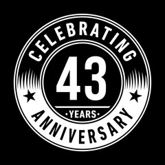 43 years anniversary celebration logo template. Forty-three years vector and illustration.