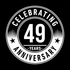 49 years anniversary celebration logo template. Forty-nine years vector and illustration.