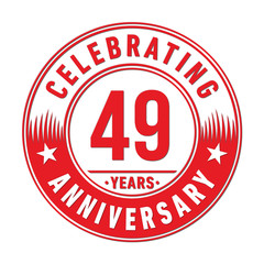 49 years anniversary celebration logo template. Forty-nine years vector and illustration.
