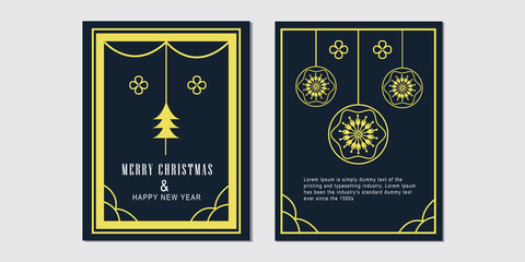 Merry christmas and happy new year greeting card banner template. Use for poster website cover flyer