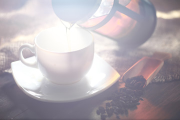 Brewed tea on a serving table