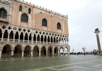 Naklejka premium Ducal Palace called Palazzo Ducal in Italian langauge during the