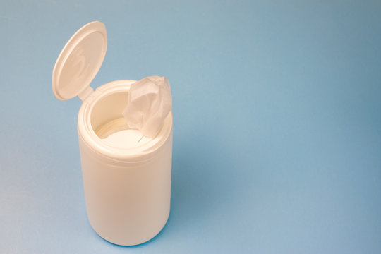 Plastic Container With Cleaning Wipes