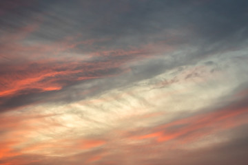 Naklejka na ściany i meble sunset cloudy sky with dramatic color