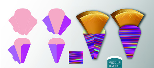Obraz premium crepe holder packaging,Corporate identity for business, presentations crepe brand.