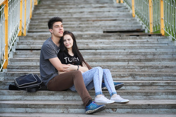 Young couple on the first date