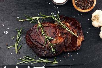 Barbecue Rib Eye Steak or rump steak - Dry Aged Wagyu barbecue Entrecote Steak