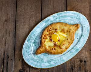 Georgian Khachapuri Narta Cake with Suluguni Cheese Filling