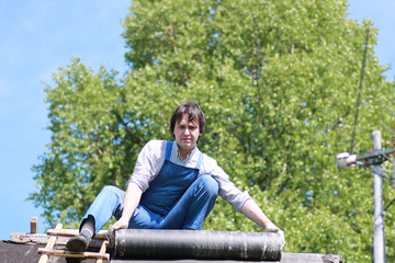 Fototapeta premium a man in the form of a builder