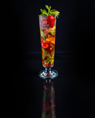 alcoholic cocktails: long island ice tee, tequila sunrise, negroni