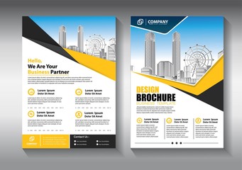 Brochure design, cover modern layout, annual report, poster, flyer in A4 with colorful triangles, geometric shapes for tech, science, market with light background