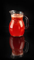 homemade lemonade in a decanter of organic products