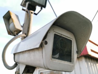 Surveillance camera. Protection of the territory. Data protect.